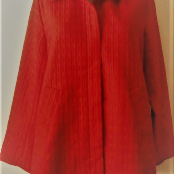 Plus Size Red Women's Jacket, Simonton Says - Picture 1 of 8